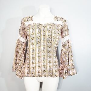 Modcloth Bells & Giggles in Meadow Bell Sleeve Top